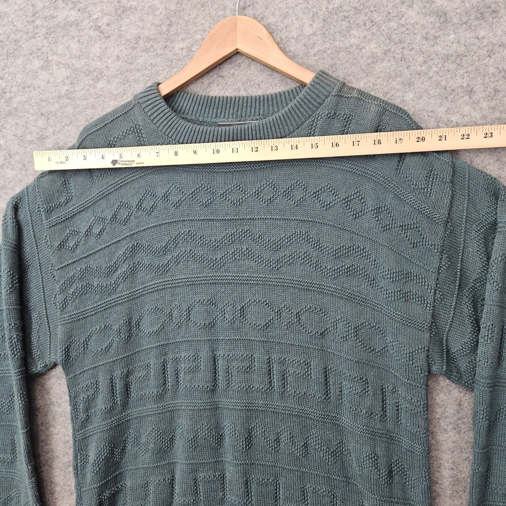 Windsor Shirt Company Men's Green Sweater‎ Size M 100% Cotton Geometric Textured - Picture 5 of 9
